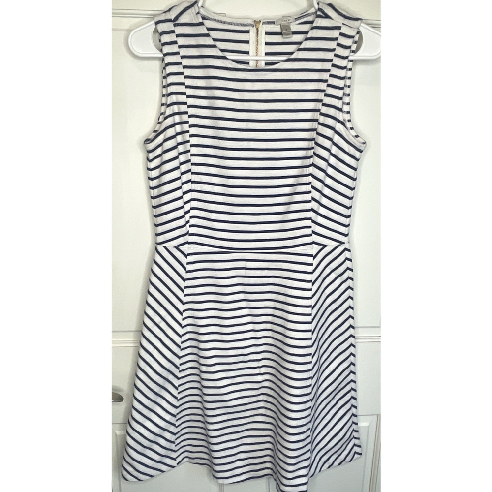 J Crew Women's Striped Fit and Flare Dress Size 2 Resort Nautical Preppy